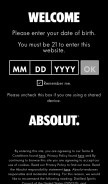 How absolutdrinks.com looks like on a mobile device such as an iPhone.