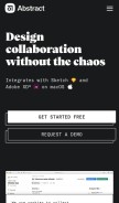 How abstract.com looks like on a mobile device such as an iPhone.