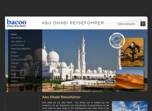 How abudhabi-guide.de looks like on a tablet such as an iPad.