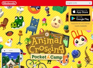 How ac-pocketcamp.com looks like on a tablet such as an iPad.