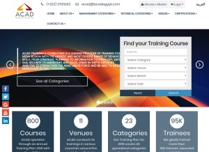 How acadegypt.com looks like on a tablet such as an iPad.