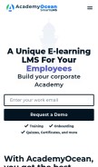 How academyocean.com looks like on a mobile device such as an iPhone.