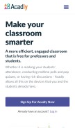 How acadly.com looks like on a mobile device such as an iPhone.