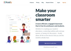 How acadly.com looks like on a tablet such as an iPad.