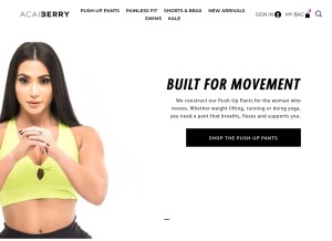 How acaiberryfashion.com looks like on a tablet such as an iPad.