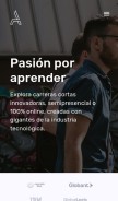 How acamica.com looks like on a mobile device such as an iPhone.