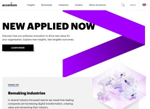 How accenture.com looks like on a tablet such as an iPad.