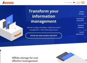 How accesscorp.com looks like on a tablet such as an iPad.