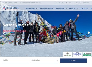How accessnepaltour.com looks like on a tablet such as an iPad.