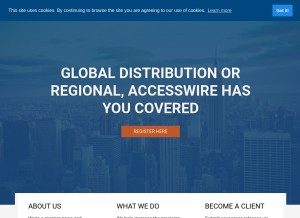 How accesswire.com looks like on a tablet such as an iPad.