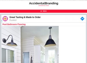 How accidentalbranding.com looks like on a tablet such as an iPad.