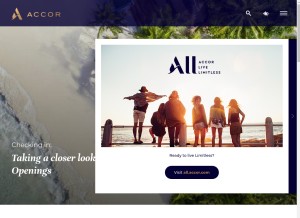 How accor.com looks like on a tablet such as an iPad.