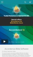 How accordancebible.com looks like on a mobile device such as an iPhone.