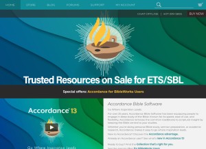 How accordancebible.com looks like on a tablet such as an iPad.