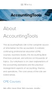 How accountingtools.com looks like on a mobile device such as an iPhone.