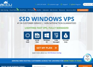 How accuwebhosting.com looks like on a tablet such as an iPad.