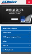 How acdelco.com looks like on a mobile device such as an iPhone.