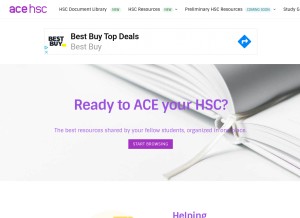How acehsc.net looks like on a tablet such as an iPad.