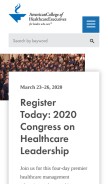 How ache.org looks like on a mobile device such as an iPhone.