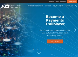 How aciworldwide.com looks like on a tablet such as an iPad.