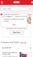 How acmemarkets.com looks like on a mobile device such as an iPhone.