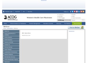 How acog.org looks like on a tablet such as an iPad.