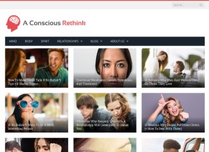 How aconsciousrethink.com looks like on a tablet such as an iPad.