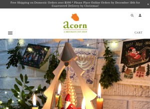 How acorntoyshop.com looks like on a tablet such as an iPad.