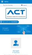How act-tek.com looks like on a mobile device such as an iPhone.