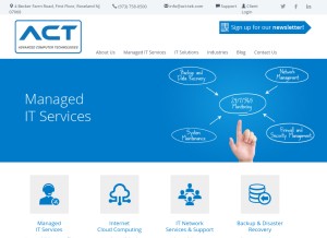 How act-tek.com looks like on a tablet such as an iPad.