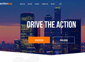 How actionpay.ru looks like on a tablet such as an iPad.