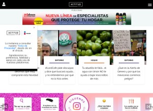 How actitudfem.com looks like on a tablet such as an iPad.