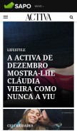 How activa.pt looks like on a mobile device such as an iPhone.