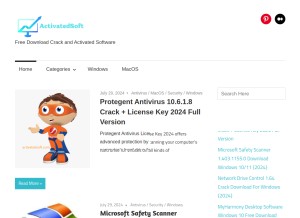 How activatedsoft.com looks like on a tablet such as an iPad.