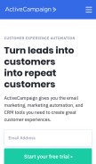 How activecampaign.com looks like on a mobile device such as an iPhone.