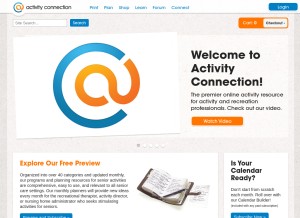 How activityconnection.com looks like on a tablet such as an iPad.