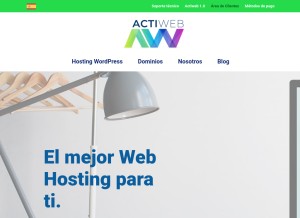 How actiweb.es looks like on a tablet such as an iPad.