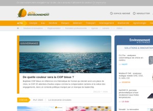 How actu-environnement.com looks like on a tablet such as an iPad.