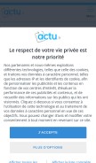 How actu.fr looks like on a mobile device such as an iPhone.