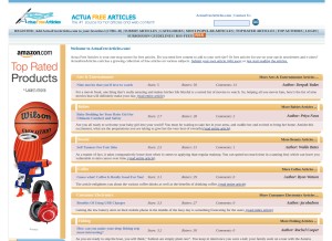 How actuafreearticles.com looks like on a tablet such as an iPad.