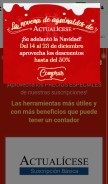 How actualicese.com looks like on a mobile device such as an iPhone.