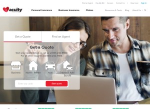 How acuity.com looks like on a tablet such as an iPad.