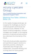 How acuityeyecaregroup.com looks like on a mobile device such as an iPhone.