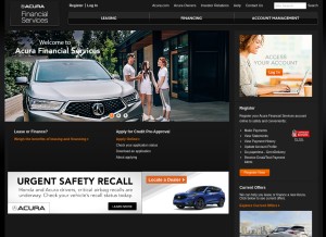 How acurafinancialservices.com looks like on a tablet such as an iPad.