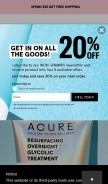 How acure.com looks like on a mobile device such as an iPhone.