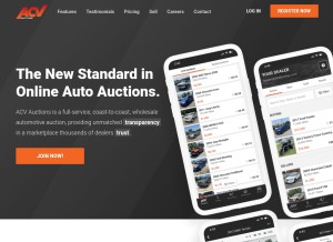 How acvauctions.com looks like on a tablet such as an iPad.