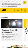 How adac.de looks like on a mobile device such as an iPhone.