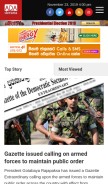 How adaderana.lk looks like on a mobile device such as an iPhone.