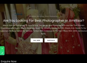 How adarshsharmaphotography.com looks like on a tablet such as an iPad.
