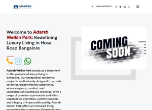 How adarshwelkinparks.in looks like on a tablet such as an iPad.